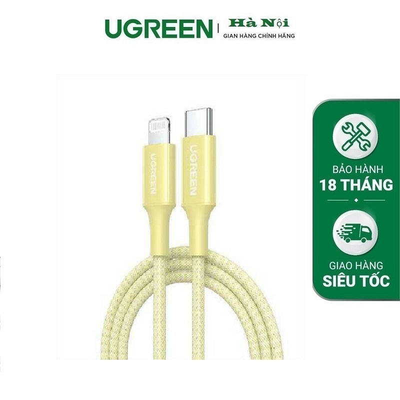Ugreen 90492 Cáp sạc USB-C to Lightning 1m màu vàng cao cấp